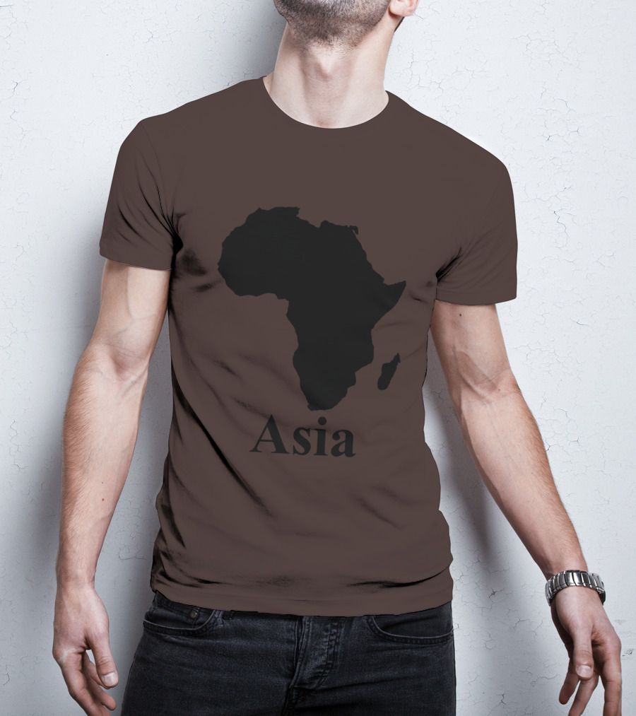 Terrible Maps Asia Map Silhouette Joke T-Shirt