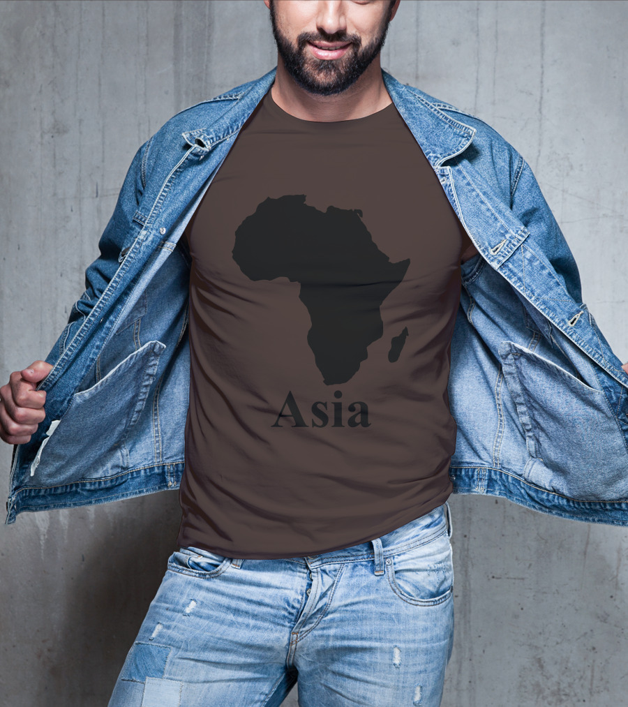 Terrible Maps Asia Map Silhouette Joke T-Shirt