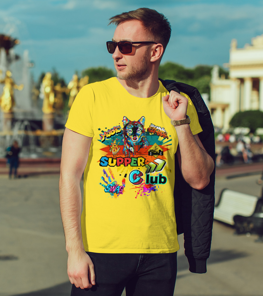 Supper Club Music Swag Street Art Wolf T-Shirt