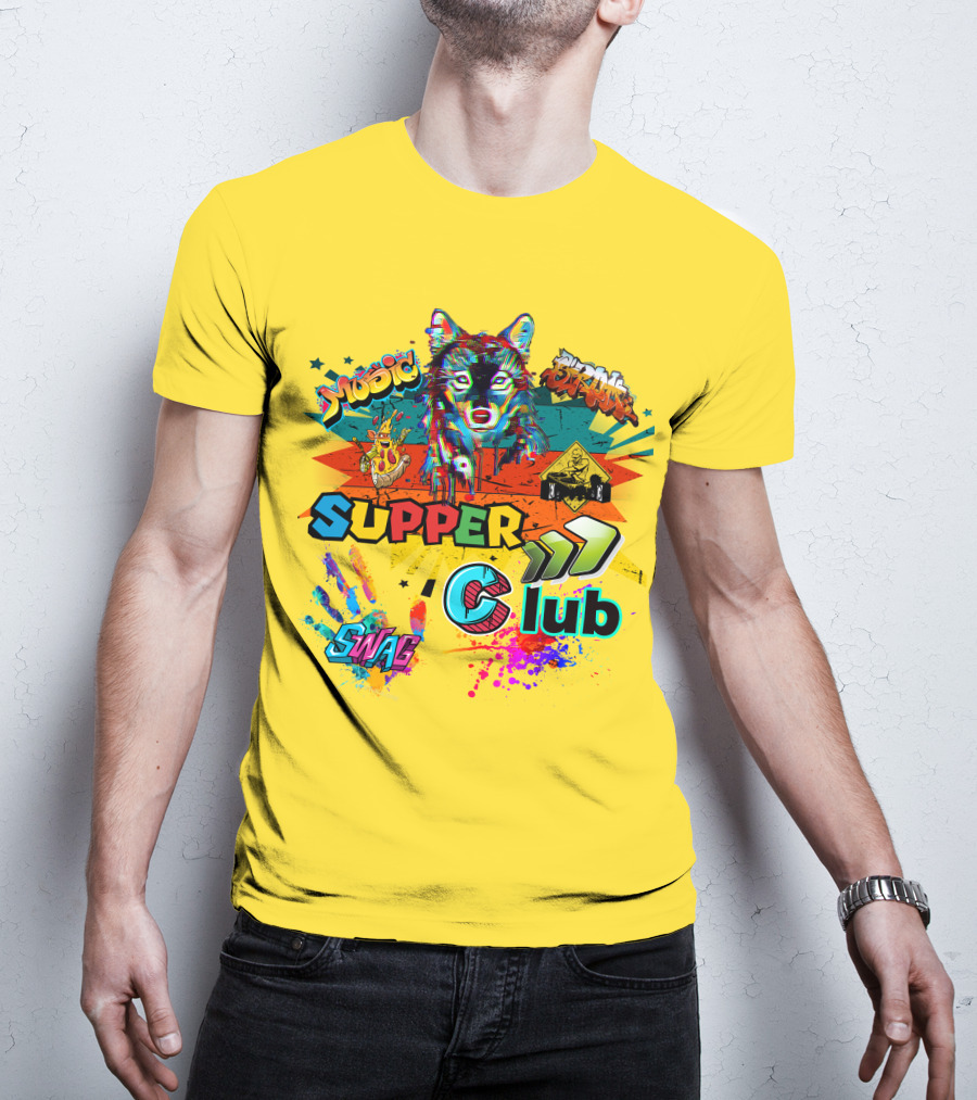 Supper Club Music Swag Street Art Wolf T-Shirt
