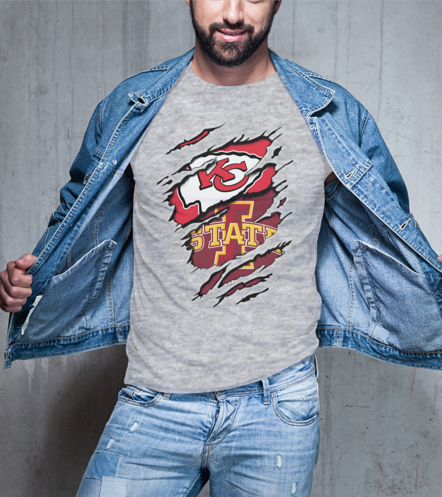 Kansas City Chiefs Iowa State Cyclones Torn T-Shirt