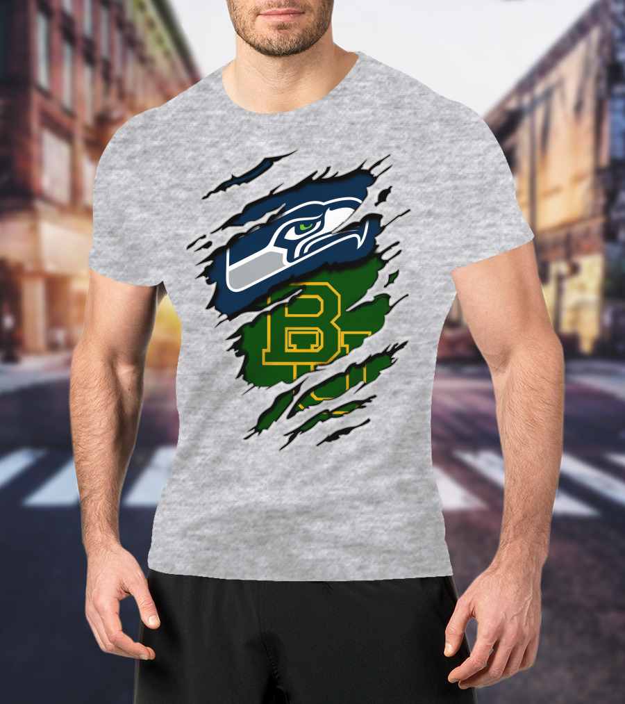 Seattle Seahawks Baylor Bears Fan Mashup T-Shirt