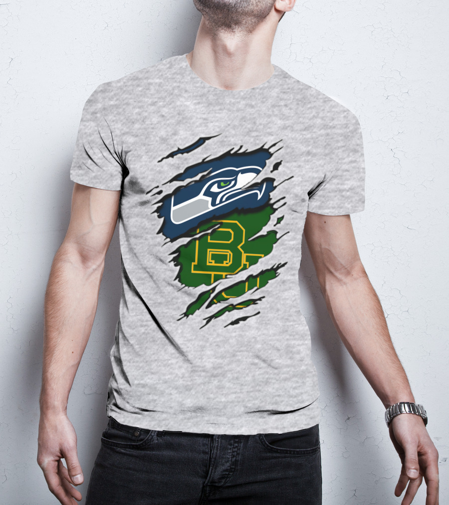Seattle Seahawks Baylor Bears Fan Mashup T-Shirt