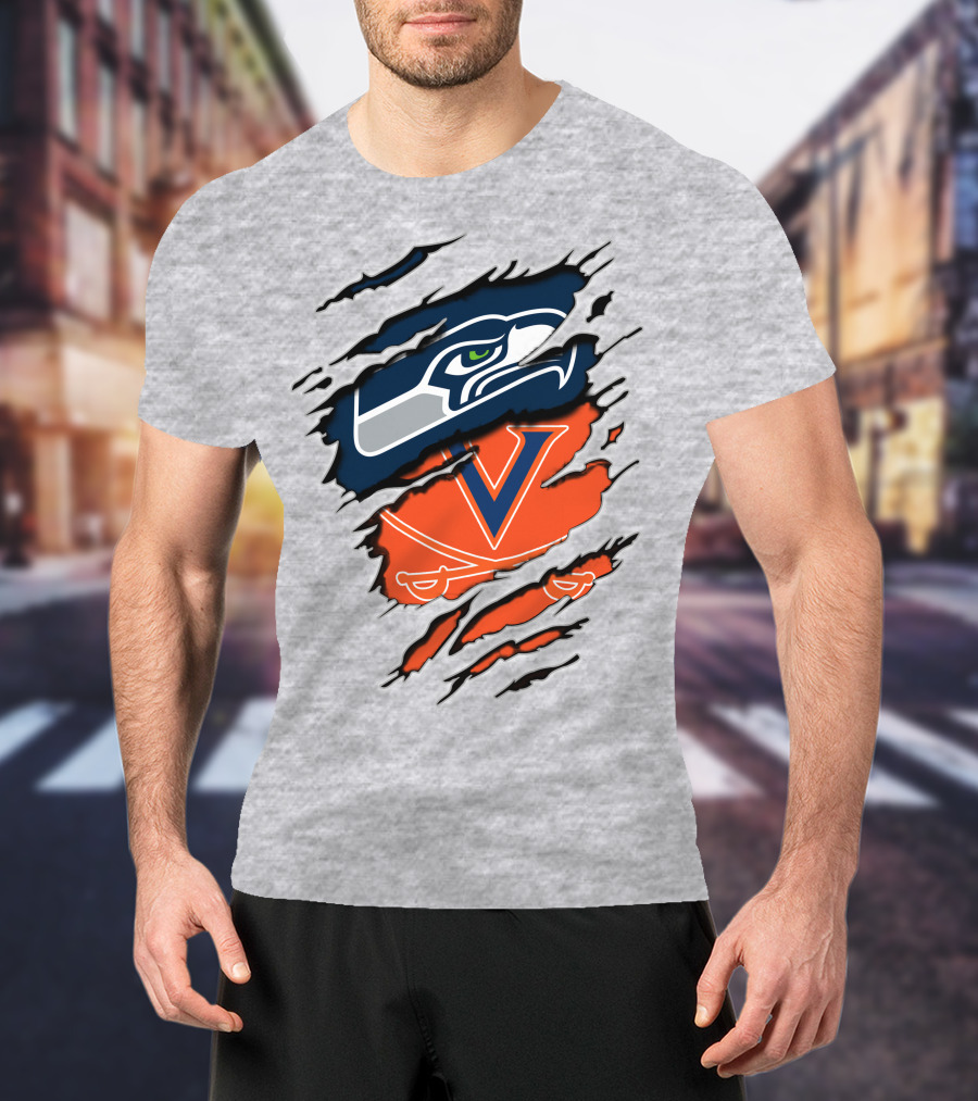 Seattle Seahawks Virginia Cavaliers Claw T-Shirt
