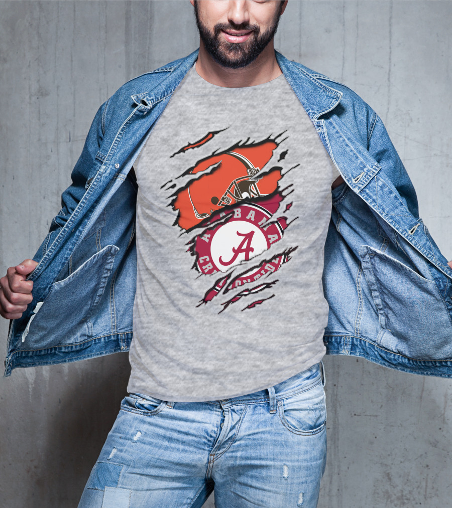 Cleveland Browns Helmet Alabama Crimson Tide Fan Gear T-Shirt