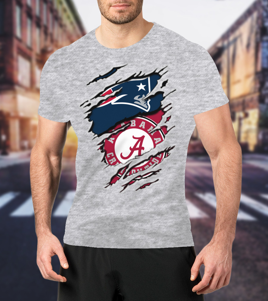 Alabama Crimson Tide New England Patriots Fan Crossover T-Shirt