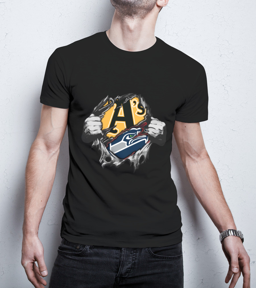 Seahawks And A's Logo Fusion T-Shirt