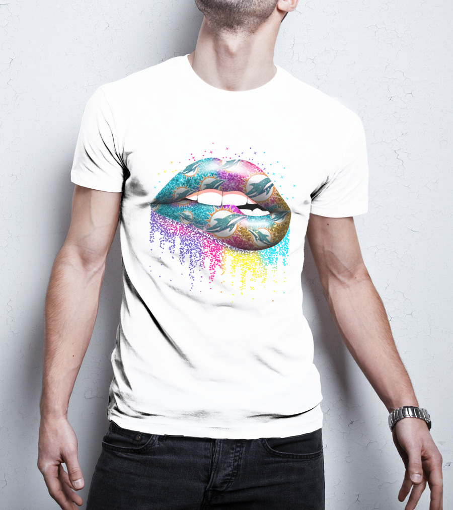 Lips Miami Dolphins Gradient Explosion T-Shirt