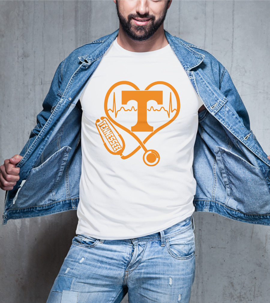 Tennessee Volunteers Nurse Heartbeat Stethoscope T-Shirt