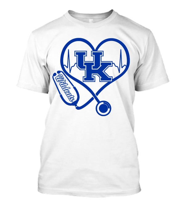 UK Wildcats Nurse Love Heart Stethoscope T-Shirt