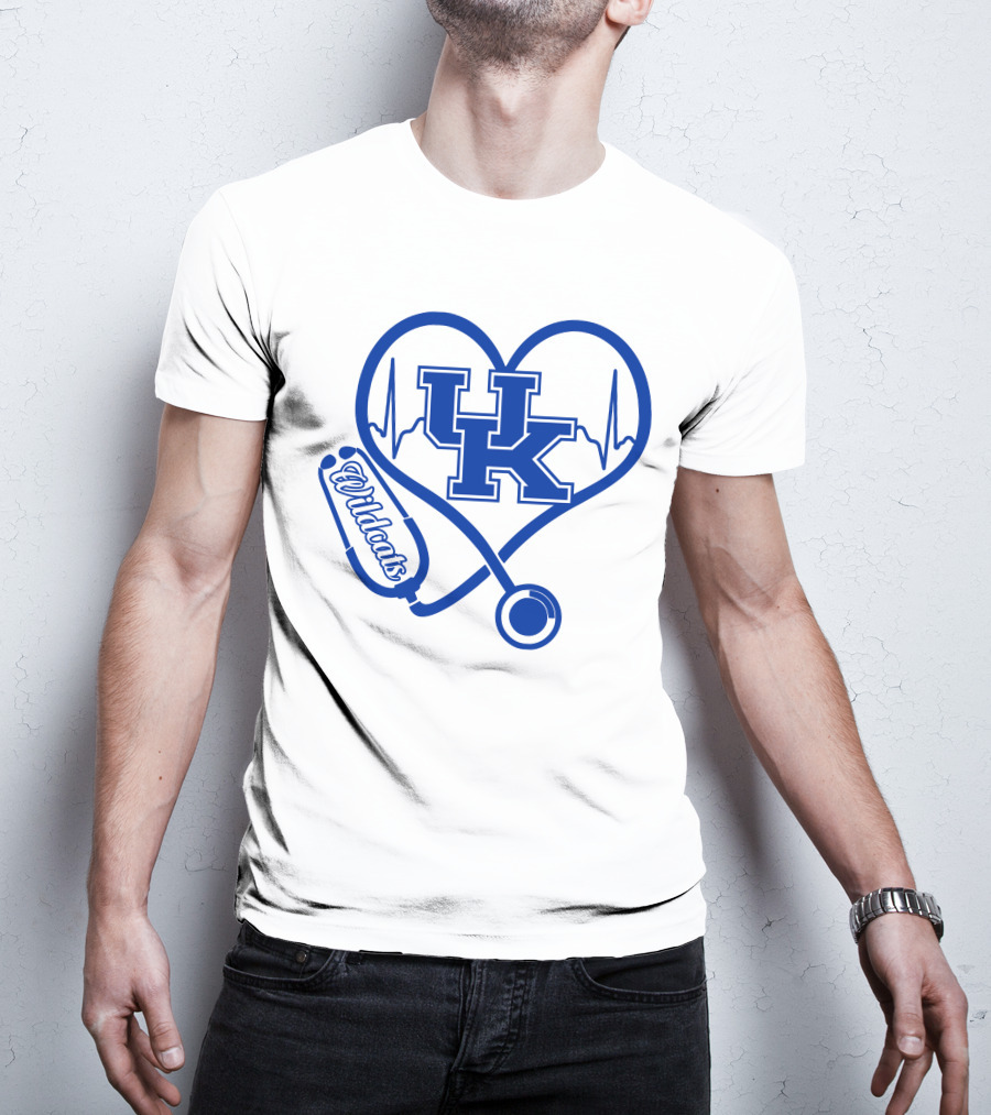 UK Wildcats Nurse Love Heart Stethoscope T-Shirt