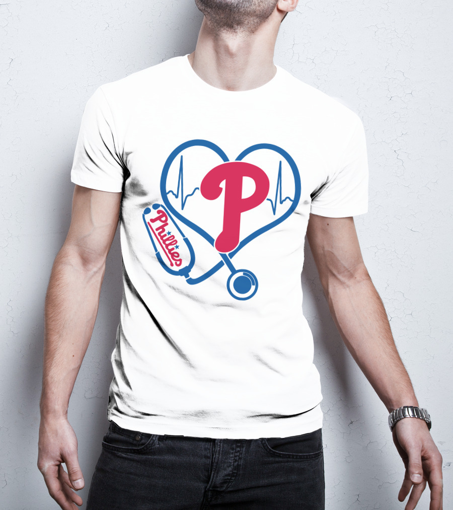 Philadelphia Phillies Nurse Heartbeat Stethoscope T-Shirt