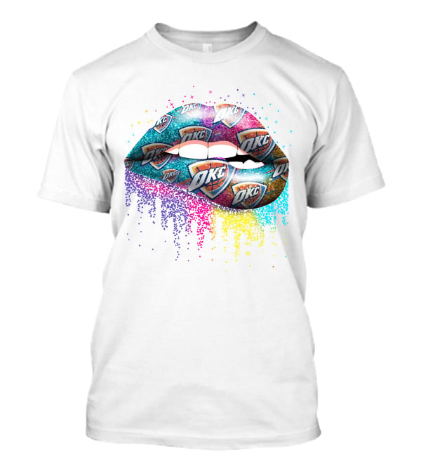 Oklahoma City Thunder Lips Rainbow Logo Elements T-Shirt