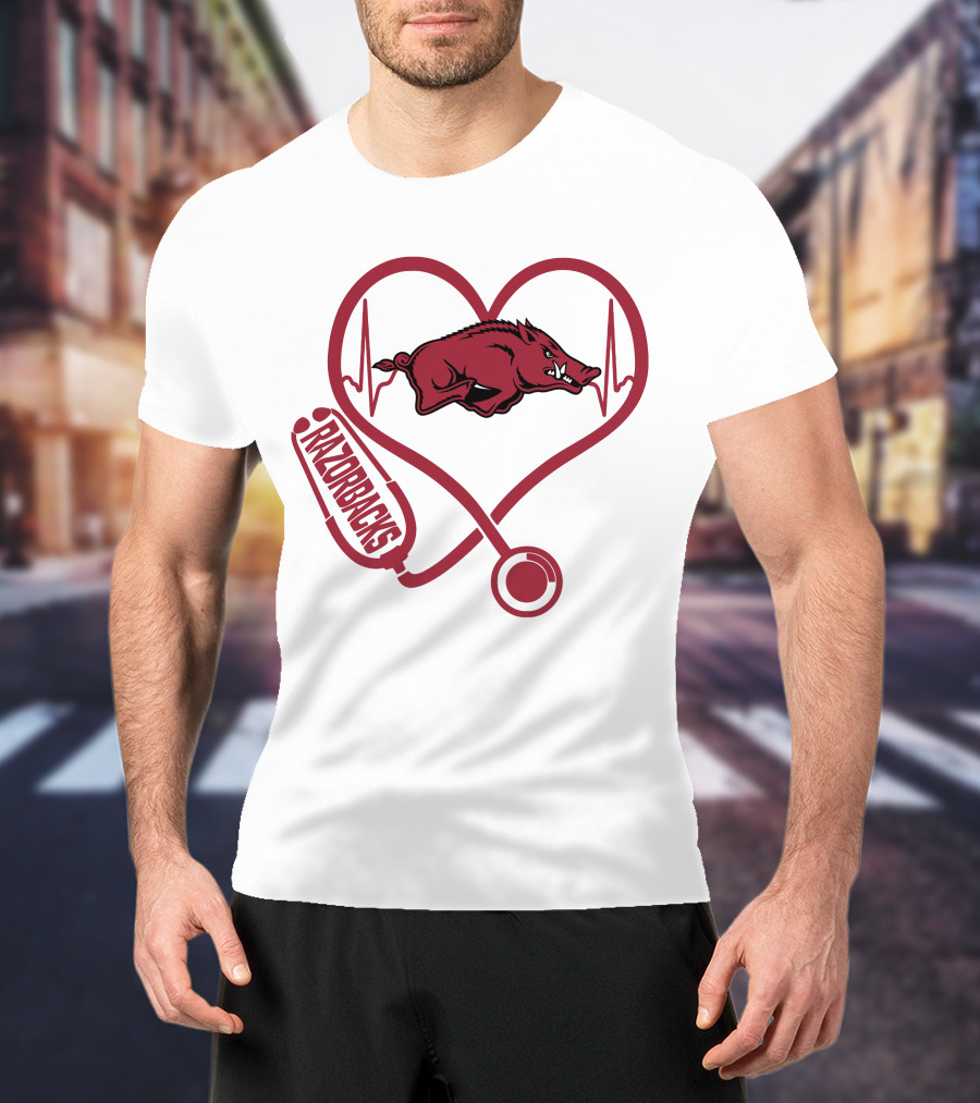 Razorbacks Nurse Heartbeat Arkansas Love T-Shirt