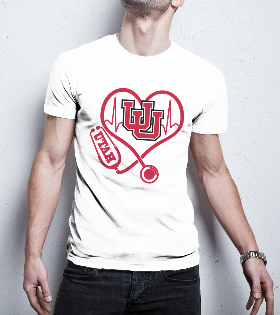 Utah Utes Nurse Heartbeat Stethoscope T-Shirt
