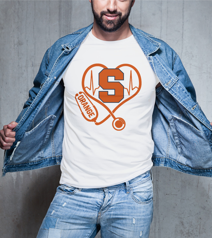 Nurse Heartbeat Syracuse Orange Stethoscope T-Shirt