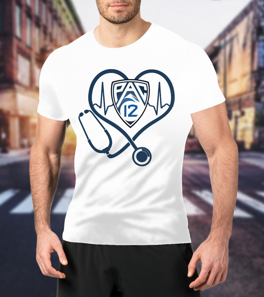 PAC 12 Nurse Love Stethoscope Heartbeat T-Shirt
