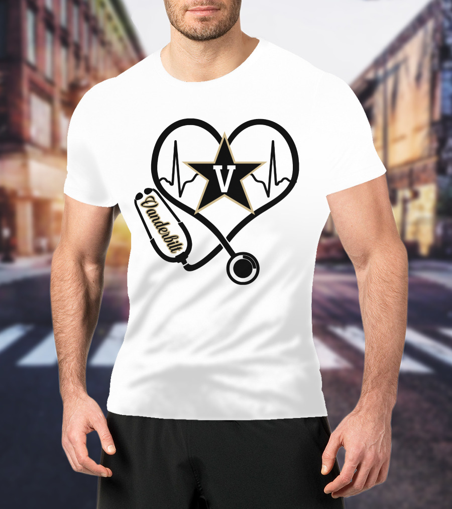 Vanderbilt Nurse Heartbeat Stethoscope Vanderbilt Commodores T-Shirt
