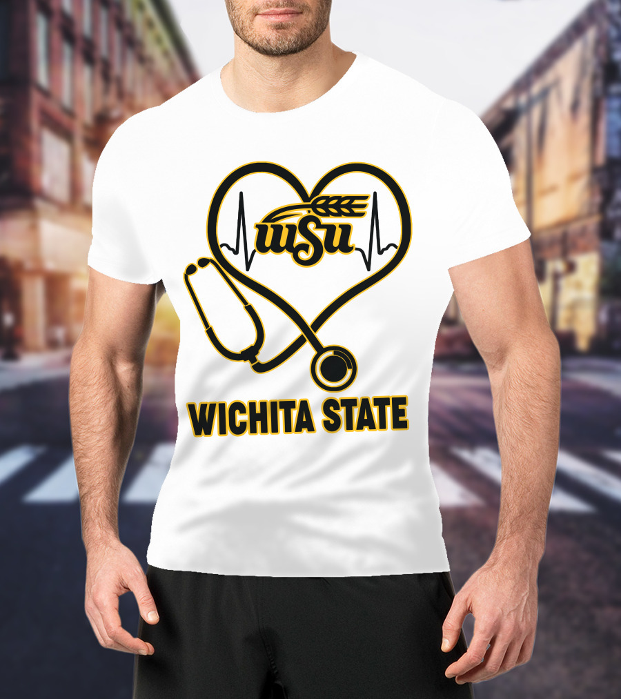 WSU Heartbeat Stethoscope Wichita State T-Shirt
