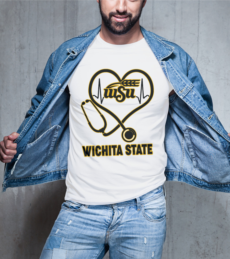 WSU Heartbeat Stethoscope Wichita State T-Shirt