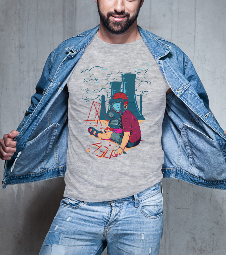 The Cry Of The Future Preschool Gas Mask Child Industrial Playground T-Shirt