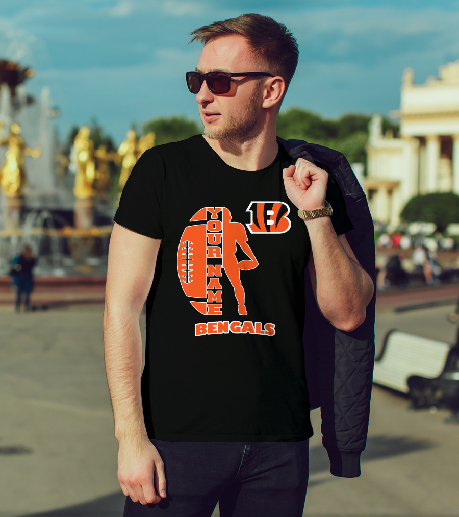 Your Name Bengals Football Silhouette B T-Shirt