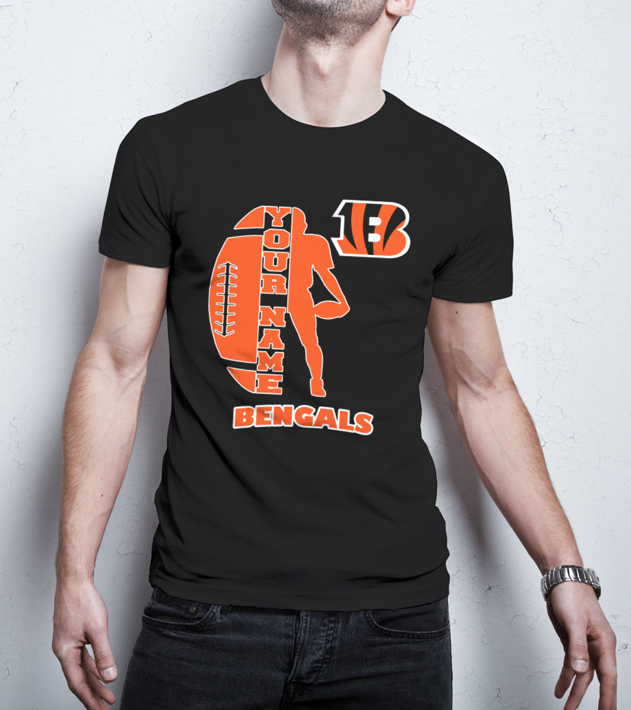 Your Name Bengals Football Silhouette B T-Shirt