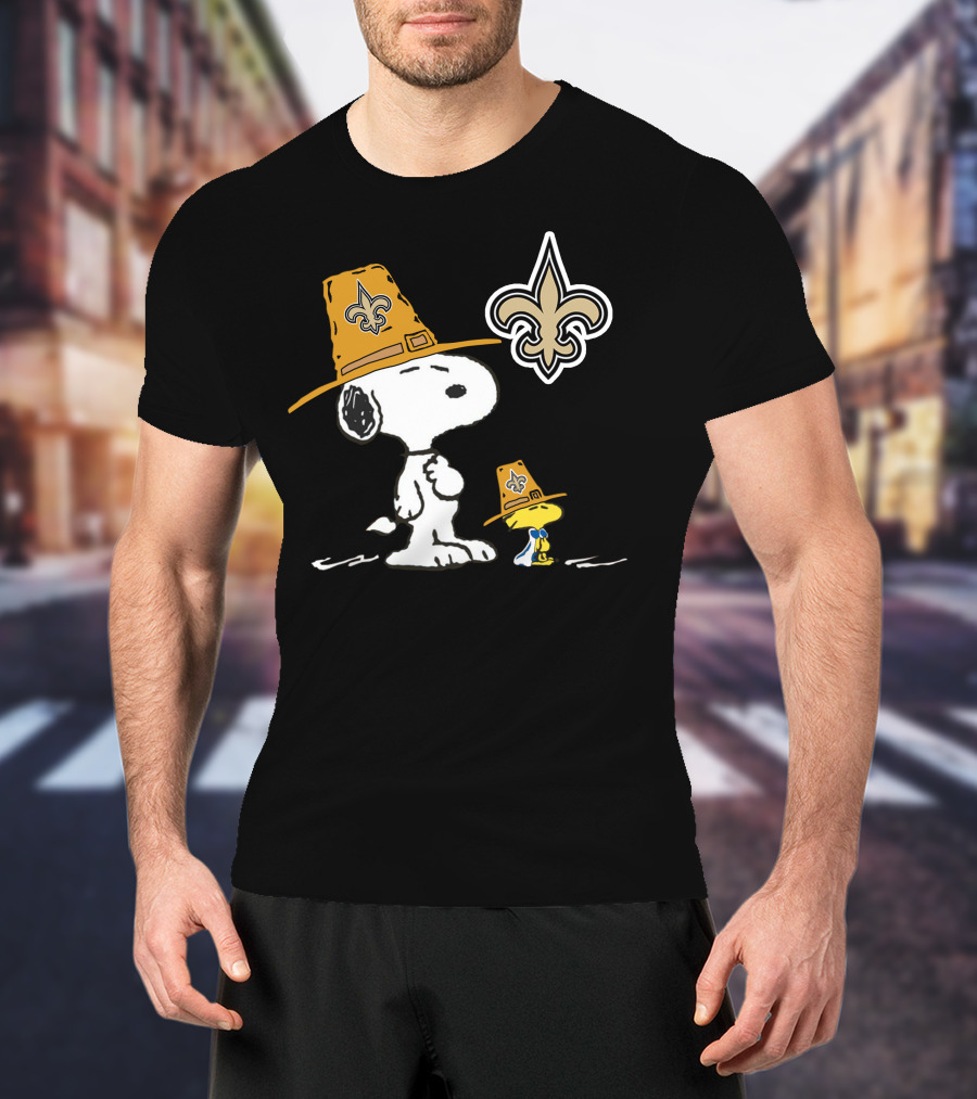 Snoopy Saints Fleur-De-Lis Thanksgiving Hat T-Shirt