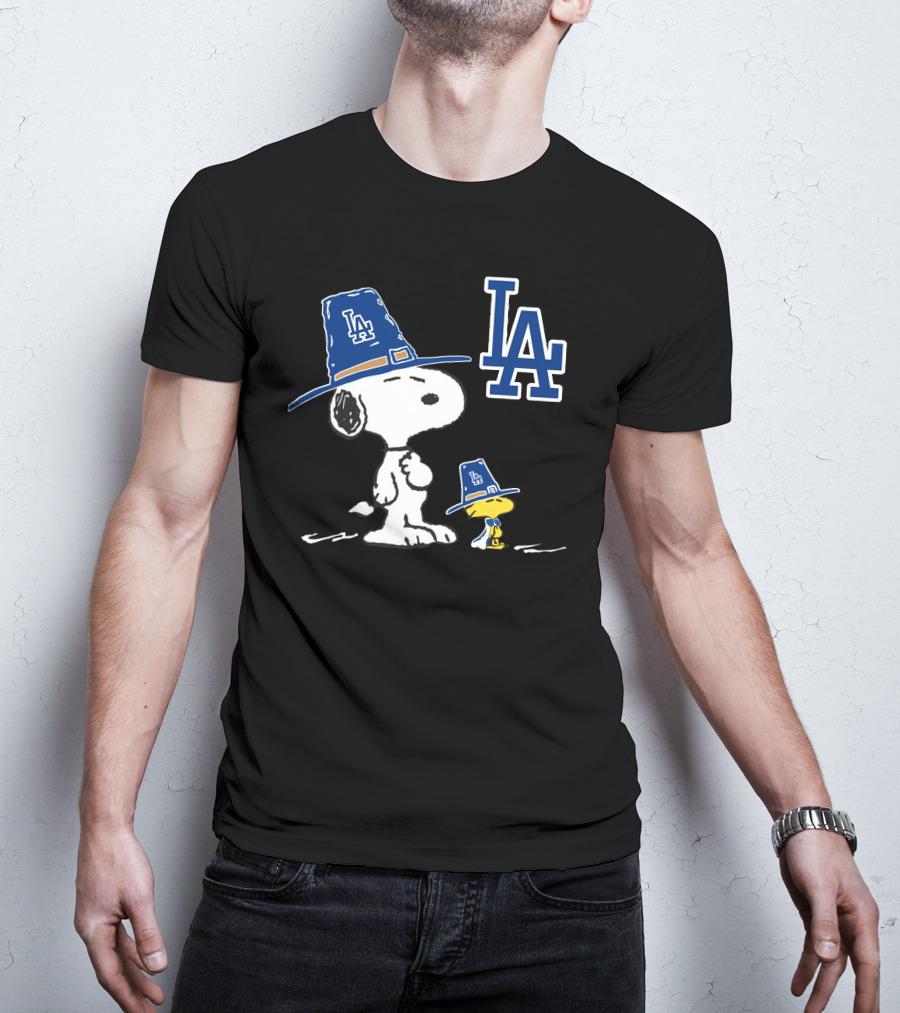 Dodgers Snoopy LA Pilgrim Hat Peanuts T-Shirt