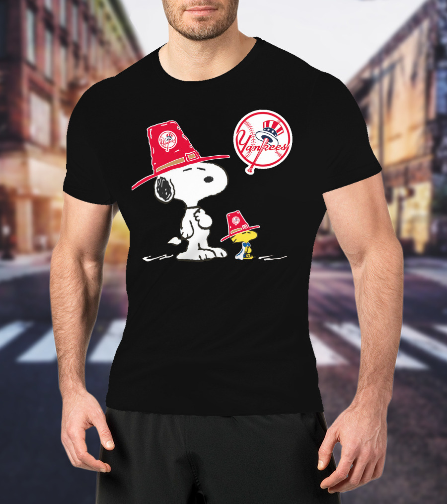 Yankees Snoopy Woodstock Baseball Hat T-Shirt