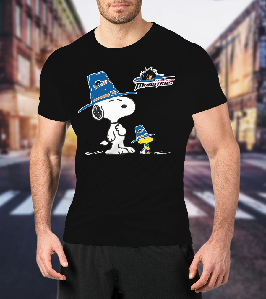 Cleveland Monsters Lake Erie Snoopy And Woodstock T-Shirt
