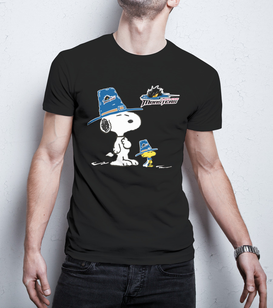 Cleveland Monsters Lake Erie Snoopy And Woodstock T-Shirt