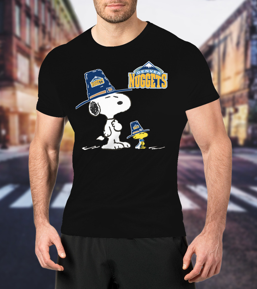Denver Nuggets Snoopy And Woodstock With Pilgrim Hats T-Shirt