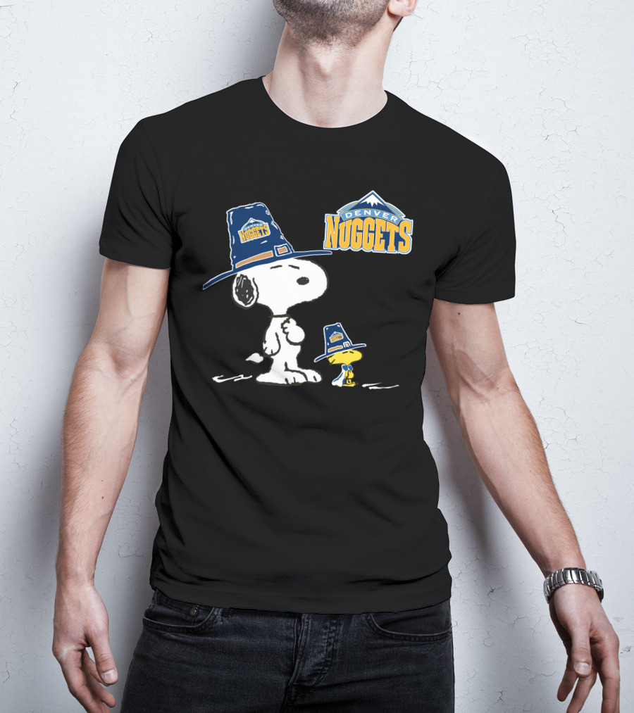 Denver Nuggets Snoopy And Woodstock With Pilgrim Hats T-Shirt