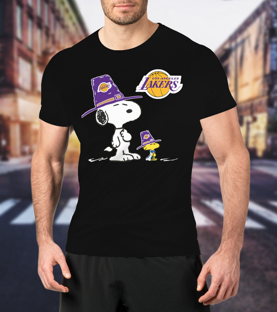Los Angeles Lakers Snoopy Peanuts Basketball T-Shirt