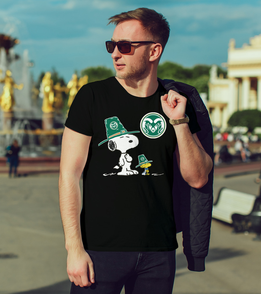 Colorado State Rams Snoopy Woodstock Pilgrim Hats T-Shirt