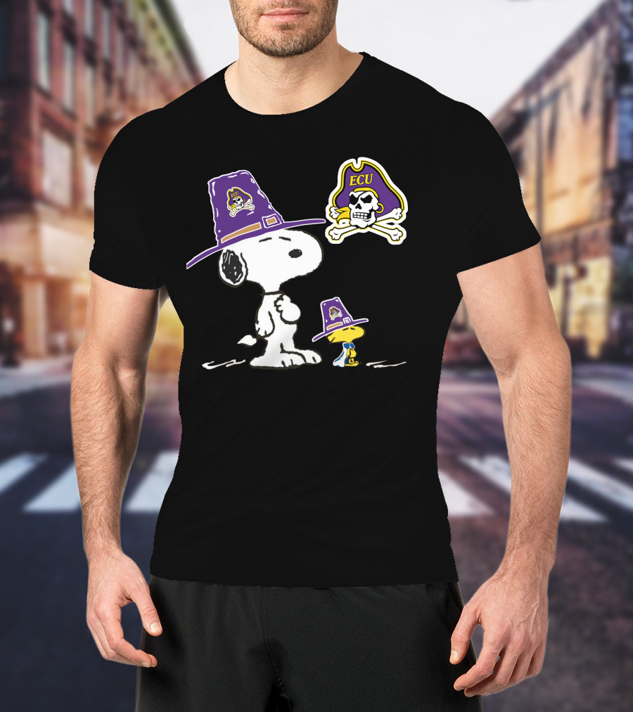 East Carolina Pirates Snoopy ECU Skull T-Shirt