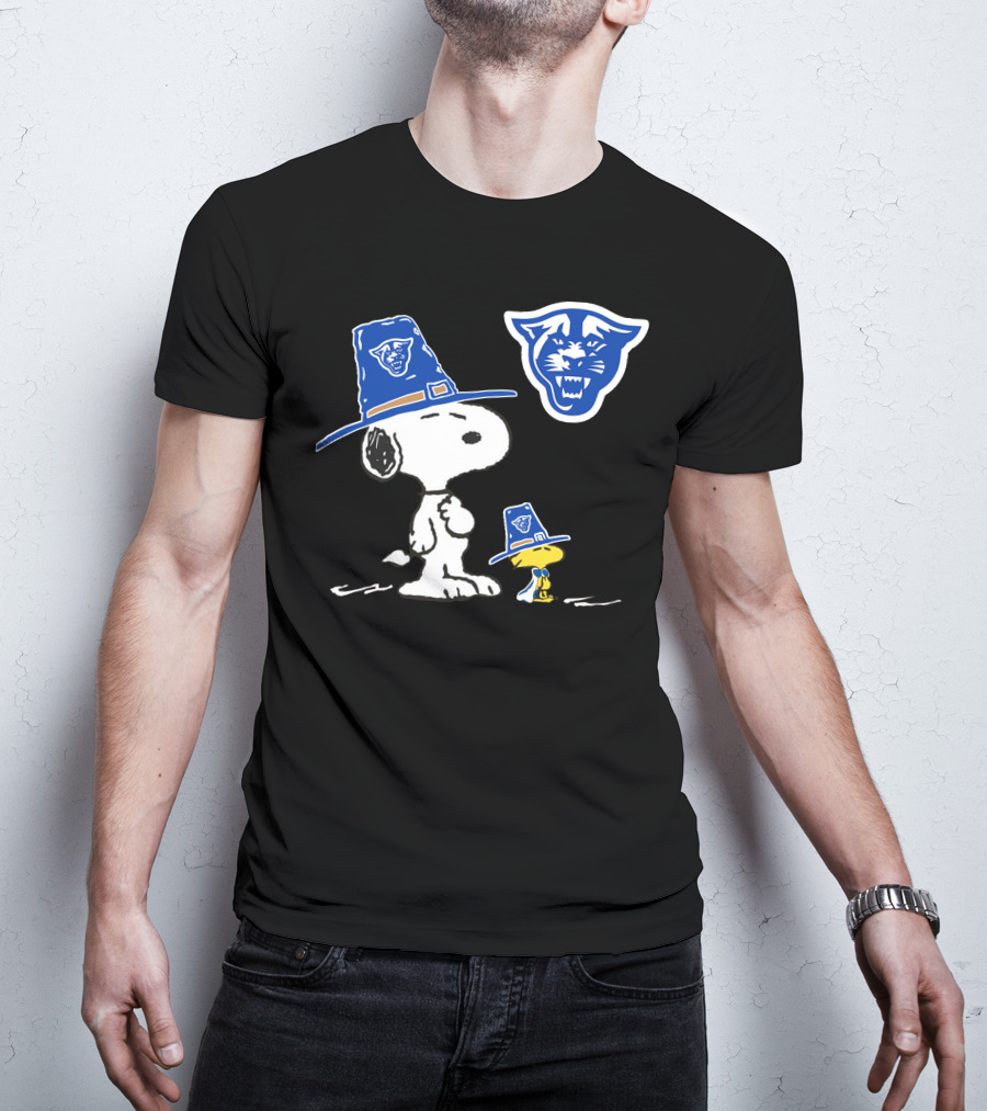 Georgia State Panthers Snoopy Woodstock Thanksgiving Pilgrim Hats T-Shirt