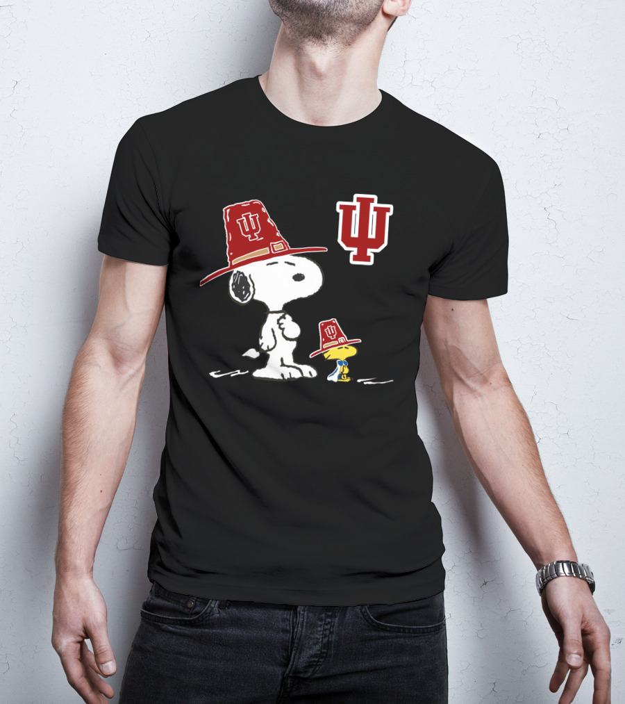 Snoopy Indiana Hoosiers Peanuts Woodstock IU T-Shirt
