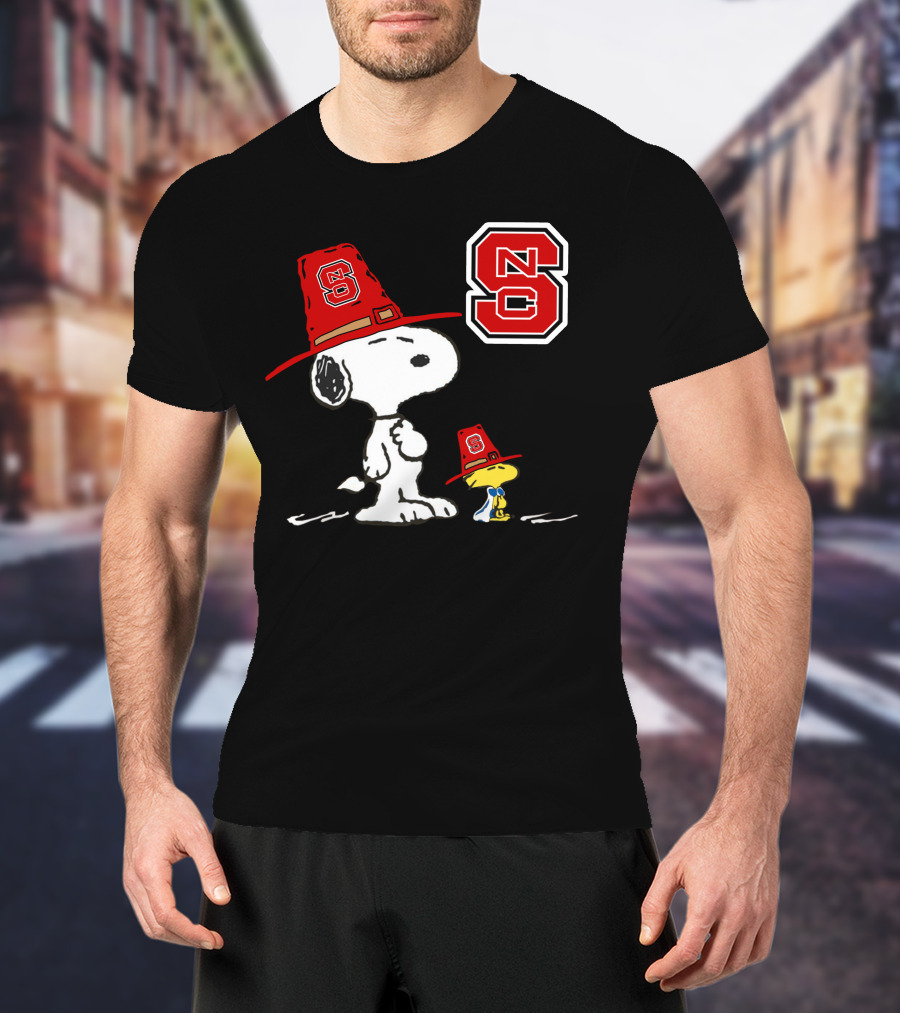 North Carolina State Wolfpack Snoopy Woodstock NC State T-Shirt