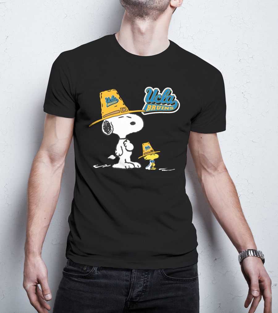 UCLA Bruins Snoopy And Woodstock In Yellow Hats T-Shirt