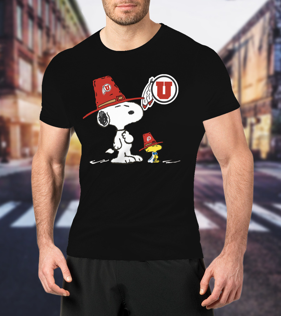 Utah Utes Snoopy Woodstock Football Fan Gear T-Shirt