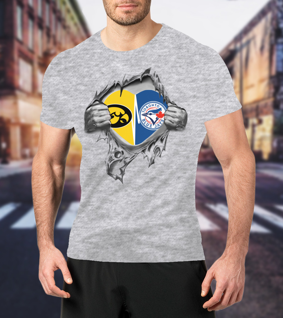Iowa Hawkeyes Face Off Against Toronto Blue Jays In Unique Showdown T-Shirt