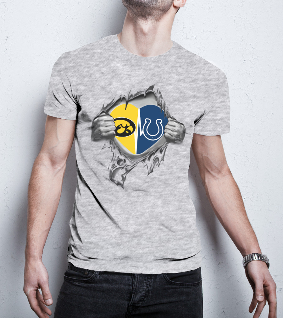 Iowa Hawkeyes Colts Heart Split Fan Loyalty T-Shirt