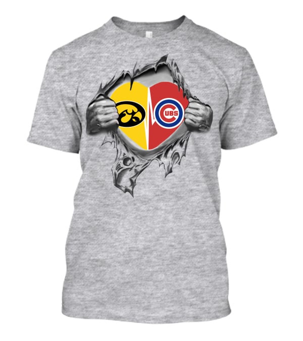 Iowa Hawkeyes Chicago Cubs Heart T-Shirt