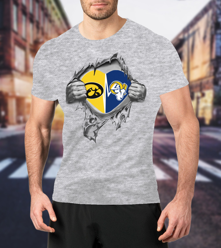 Iowa Hawkeyes Heart Ripping Open To Face Rams Showdown T-Shirt