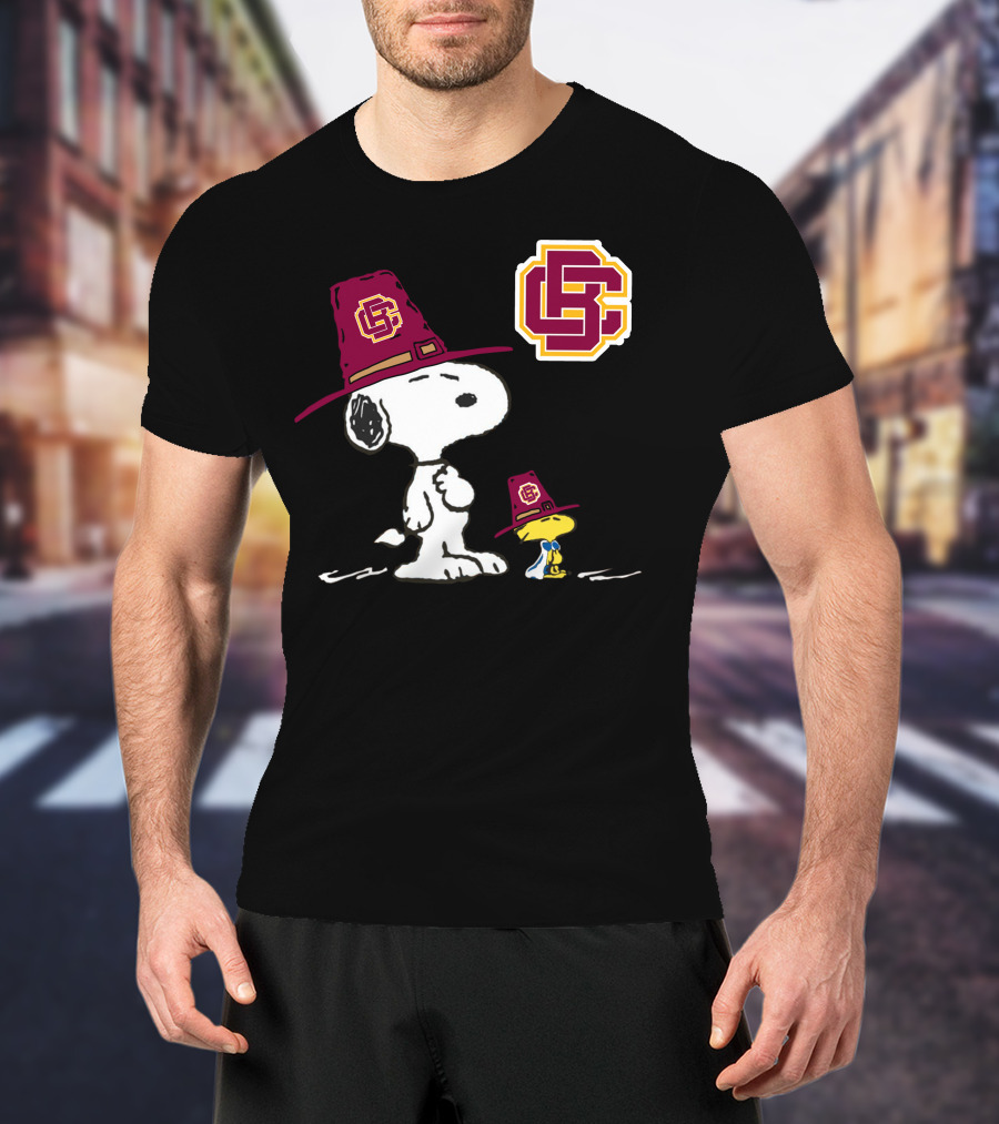 Bethune-Cookman Snoopy And Woodstock In Tall Hats With BCU T-Shirt