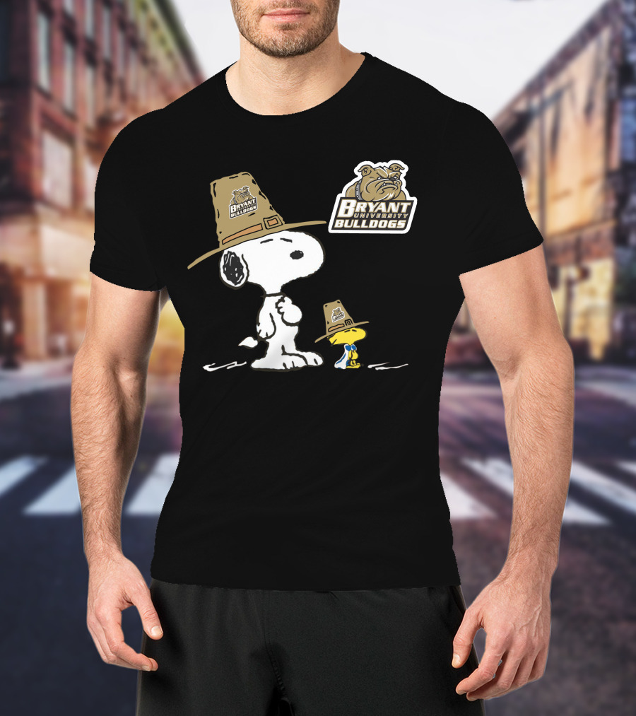 Bryant University Bulldogs Snoopy Woodstock T-Shirt