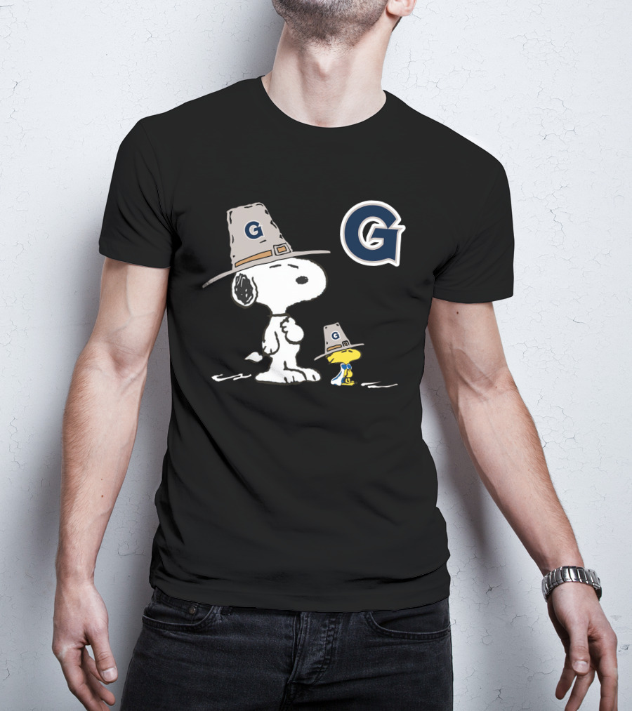 Georgetown Peanuts Snoopy Woodstock Pilgrim Hats T-Shirt