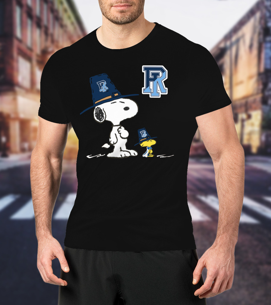 URI Snoopy Pilgrim Hat With Woodstock And University Of Rhode Island T-Shirt